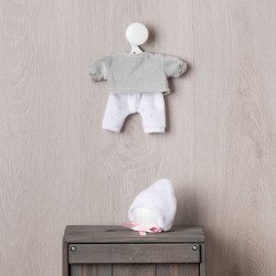 Outfit für Así-Puppe 20 cm - Grau-weißes Ensemble für Nené-Puppe