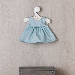 Outfit für Así Puppe 36 cm - Sternenkleid mit blauem Hintergrund für Chinín Puppe