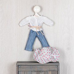 Outfit für Así-Puppe 40 cm - Jeansset mit Pamela-Krabben für Sabrina-Puppe