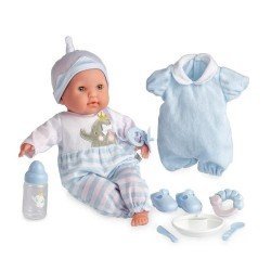 Berenguer Boutique Puppe 38 cm - Mit blauem Pyjama und Accessoires
