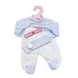 Outfit für Antonio Juan Puppe 26-27 cm - Blau-weißer Pyjama mit Hut