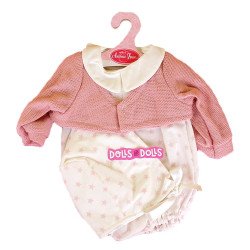Antonio Juan Puppenoutfit 40-42 cm - Sternen bedrucktes Outfit mit rosa Jacke und Hut