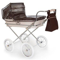 Schokoladenfarbener Regenschutz für Bebelux Puppenwagen