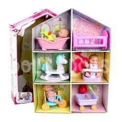 Papphaus mit Puppen und Accessoires - Designed by Berenguer - Lots to Love Babies