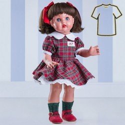 Outfit für Mariquita Pérez Puppe 50 cm - Rot-grünes schottisches Set
