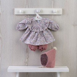 Outfit für Así-Puppe 43 cm - Hemd mit Blumenrüschen und rosa Pumphose für María-Puppe