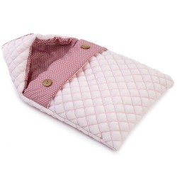 Ergänzungen für Así Puppe 42 bis 46 cm - Großer rosa Schlafsack mit weißen Sternen