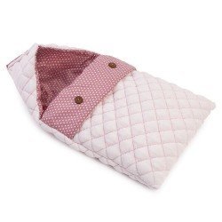 Ergänzungen für Así Puppe 36 cm - Mittlerer rosa Schlafsack mit weißen Sternen