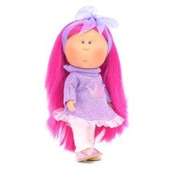 Nines d'Onil Puppe 30 cm - Mia mit Fuchsia Haar mit lila Set