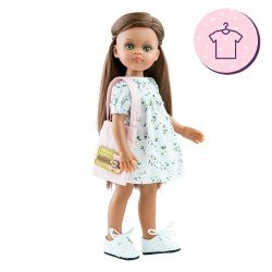 Outfit für Paola Reina Puppe 32 cm - Las Amigas - Blumenkleid und Tasche von Simona