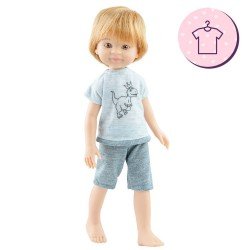 Outfit für Paola Reina Puppe 32 cm - Las Amigas - Dario Dinosaurier Pyjama