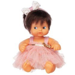 Barriguitas Klassische Puppe 15 cm - Barriguitas Baby Ballett - Brünettes Mädchen im rosa Kleid