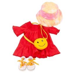 Outfit für Götz Puppe 45-50 cm - Rötliche Kleiderkombination