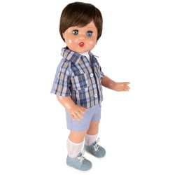 Juanín Pérez Puppe 50 cm - Mit blau gestreiftem Hemd