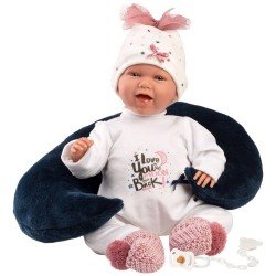 Llorens Puppe 40 cm - Neugeborene Mimi lächelt mit Mondkissen