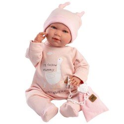 Llorens Puppe 40 cm - Neugeborenes Mimi Heulsuse mit rosa Pyjama