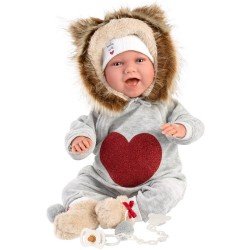 Llorens Puppe 40 cm - Neugeborene Mimi lächelt mit Glitzerherz