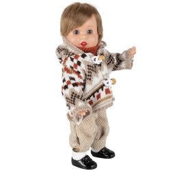 Mini Juanín Pérez Puppe 21 cm - Mit beiger Hose und Jacke