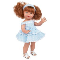 Mariquita Pérez Puppe 50 cm - Rothaarige in einem hellblauen geblümten Kleid