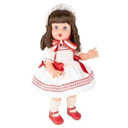 Mariquita Pérez Puppe 50 cm - Mit beigem Kleid mit bestickter Passe