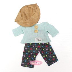 Kleidung für Mia Puppen 30 cm - Satz Tupfen mit Kappe