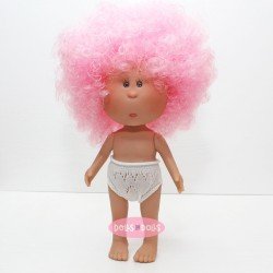 Nines d'Onil Puppe 23 cm - Little Mia mit rosa gelocktem Haar - Ohne Kleidung