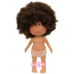 Nines d'Onil Puppe 23 cm - Little Mia mit braunen lockigen Haaren - Ohne Kleidung