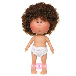 Nines d'Onil Puppe 23 cm - Little Mia mit braunen lockigen Haaren - Ohne Kleidung
