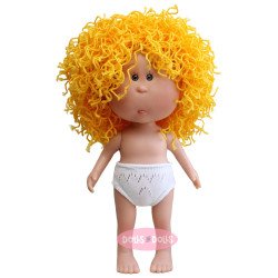 Nines d'Onil Puppe 23 cm - Little Mia mit gelbem Wollhaar - Ohne Kleidung