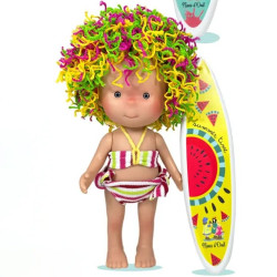Nines d'Onil Puppe 23 cm - Little Pippa summer mit mehrfarbigem Wollhaar