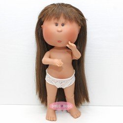 Nines d'Onil Puppe 30 cm - GELENKTE Mia - Mia brünett mit glattes Haar - Ohne Kleidung