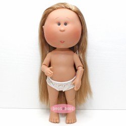 Nines d'Onil Puppe 30 cm - GELENKTE Mia - Mia blond mit glattes Haar - Ohne Kleidung