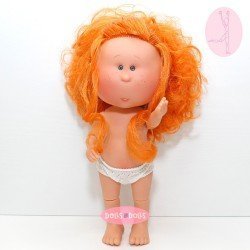 Nines d'Onil Puppe 30 cm - GELENKTE Mia - Mia Rothaarige mit gewelltes Haar - Ohne Kleidung