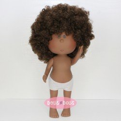 Nines d'Onil Puppe 30 cm - Mia schwarz mit lockigem Haar - Ohne Kleidung