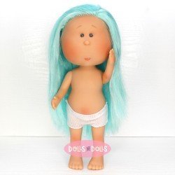 Nines d'Onil Puppe 30 cm - Mia mit blauen Haaren - Ohne Kleidung