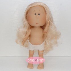 Nines d'Onil Puppe 30 cm - Mia mit welligem rosa Haar - Ohne Kleidung