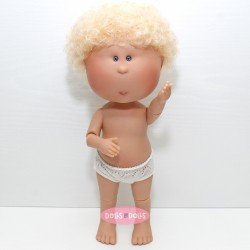 Nines d'Onil Puppe 30 cm - GELENKTE Mio - Mio Blond mit lockigem Haar - Ohne Kleidung