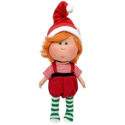 Nines d'Onil Puppe 23 cm - Little Mio Christmas - Rothaarige im Elfenkostüm