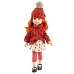 Paola Reina Puppe 32 cm - Las Amigas - Cleo in geblümtem Kleid und rotem Pullover
