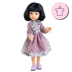 Outfit für Paola Reina Puppe 32 cm - Las Amigas Articulated - Carina - Lila geblümten Kleid