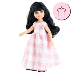 Outfit für Paola Reina Puppe 32 cm - Las Amigas - Carina - Rosa kariertem Kleid