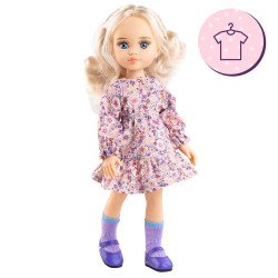 Outfit für Paola Reina Puppe 32 cm - Las Amigas - Clara - Rosa Blumenkleid