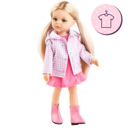 Outfit für Paola Reina Puppe 32 cm - Las Amigas - Rosa - Rosa Kleid und karierter Jacke