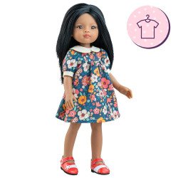 Outfit für Paola Reina Puppe 32 cm - Las Amigas - Meily - Bunten Blumenkleid