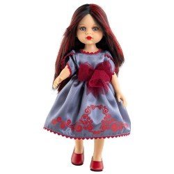 Paola Reina Puppe 32 cm - Las Amigas Funky - Estíbaliz in blauem Kleid mit roten Verzierungen