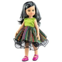 Paola Reina Puppe 32 cm - Las Amigas Funky - Kechu in einem Kleid mit gestickten Bordüren