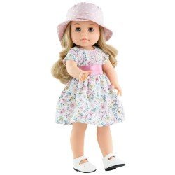 Paola Reina Puppe 45 cm - Soy tú - Kechu mit Blumenkleid und Polka-Dot-Hut