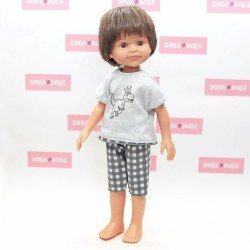 Paola Reina Puppe 32 cm - Las Amigas - Darío Pyjamas mit braunem Haar