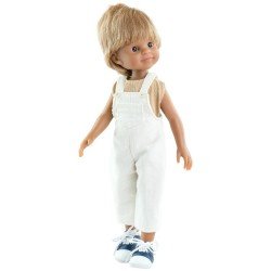 Paola Reina Puppe 32 cm - Las Amigas - Martin in weißer Latzhose und beigem T-Shirt
