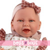 Bambola Antonio Juan 42 cm - Peso Speciale - Neonata Carla con vestito e dou-dou